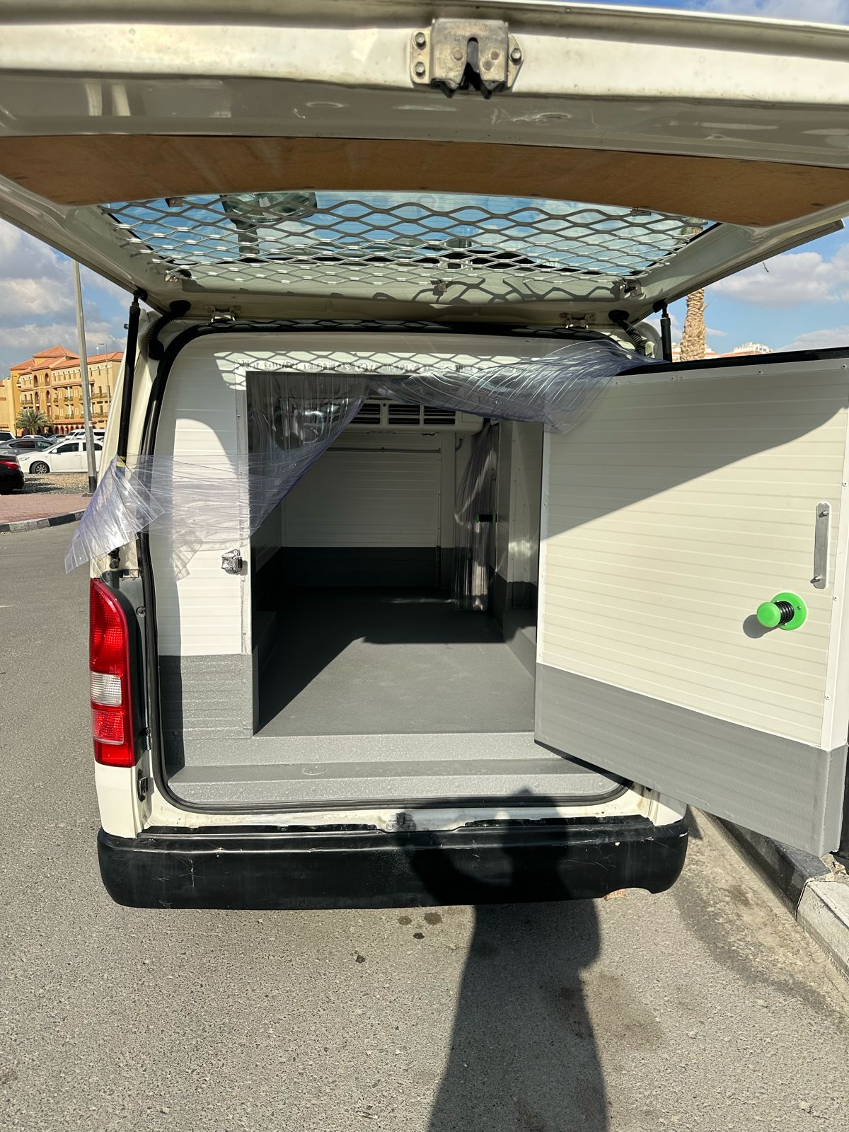 Freezer van rear loading area for frozen transport in Dubai
