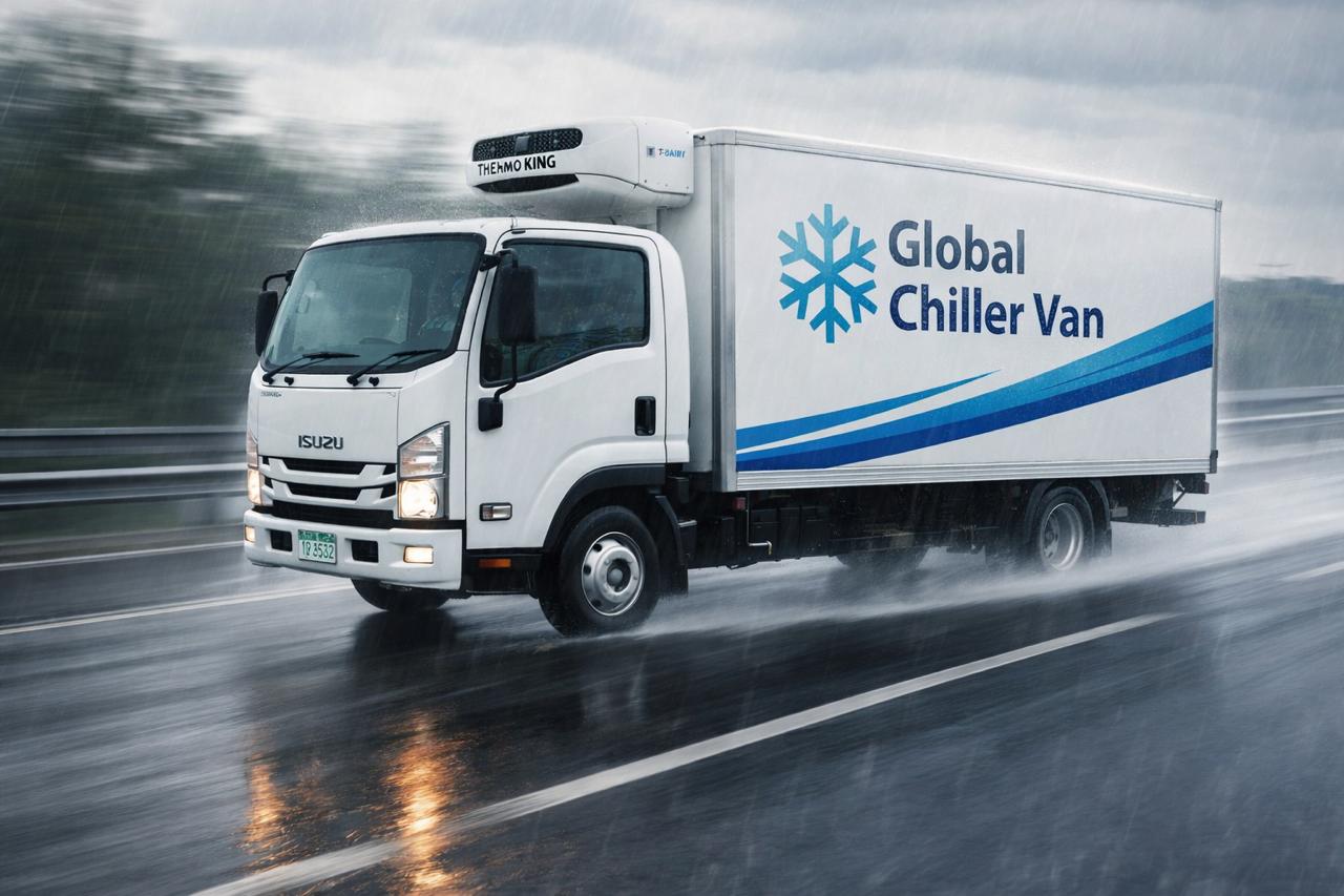 Chiller truck for rent in Dubai refrigerated delivery van