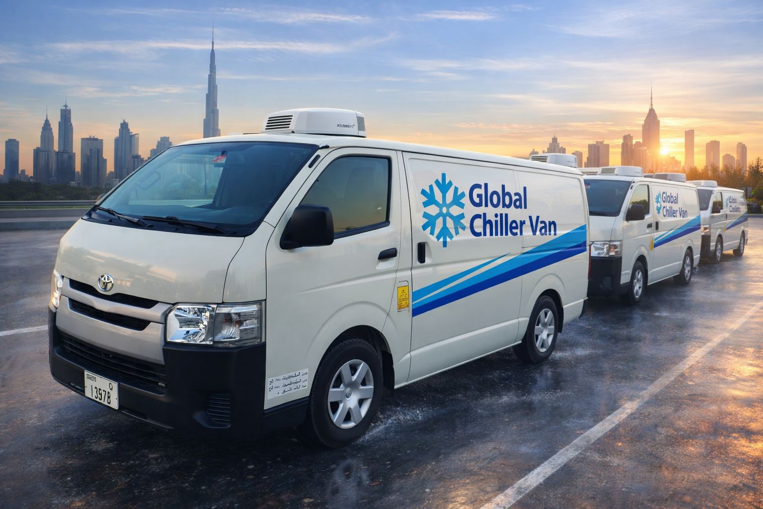 Standard roof chiller van rental in Dubai UAE refrigerated delivery van